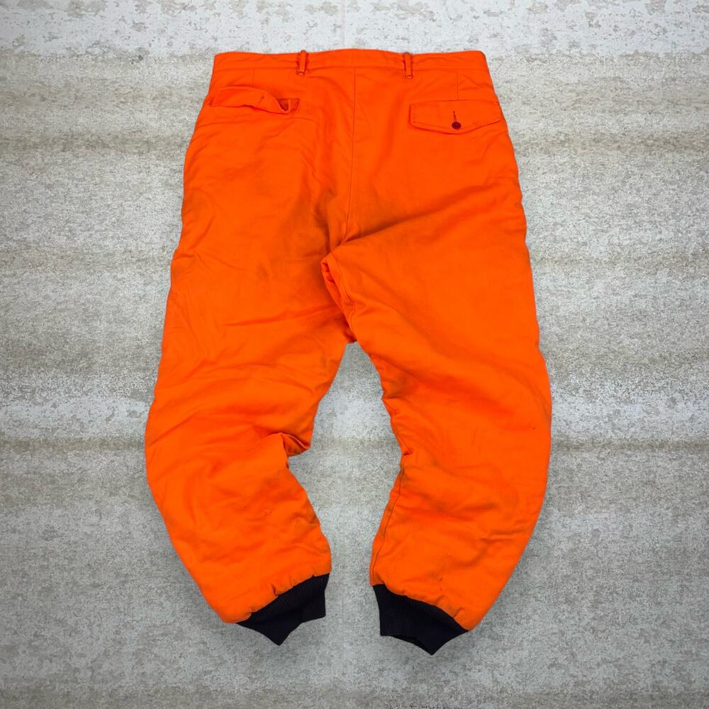 True Vintage 70s Snow Pants 40x30 Baggy Tapered Neon Orange Hunting Ankle